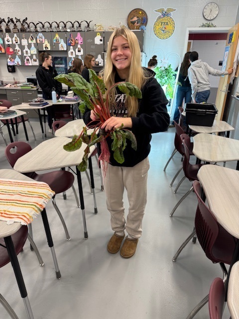 students growing plants