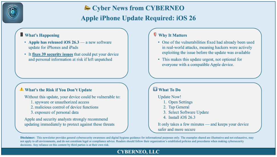 Cyber Security Tips - iOS 26