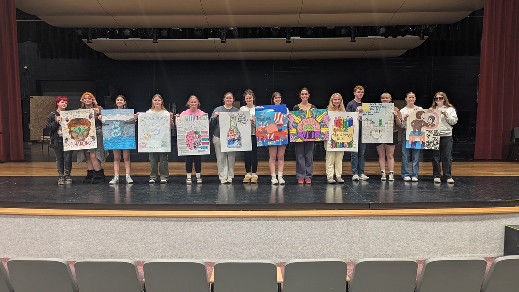 students with posters