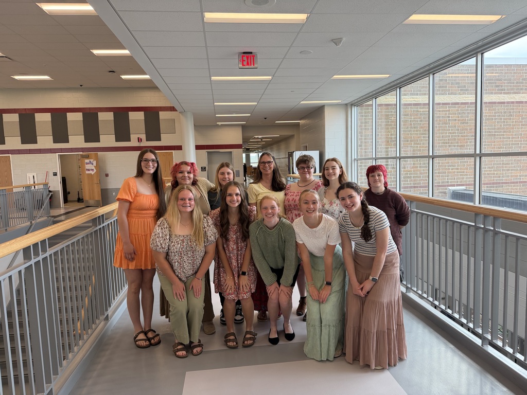 crochet club students posing