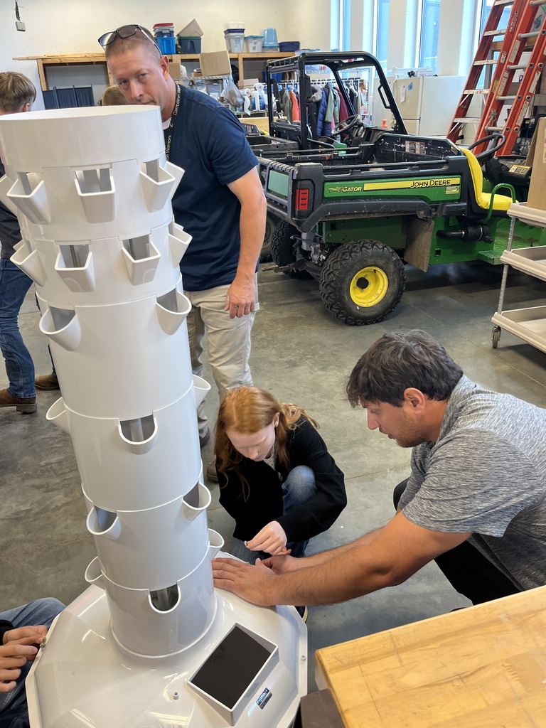 students and teacher working