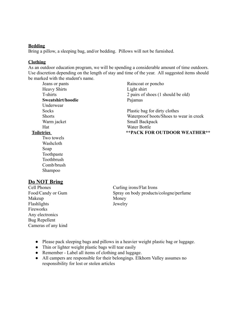camp info