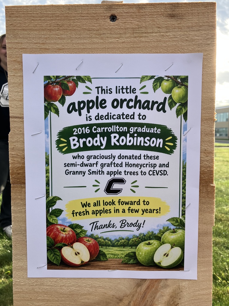 Apple Orchard dedicated to Brody Robinson who donated all of the Honeycrisp and Granny Smith apple trees.
