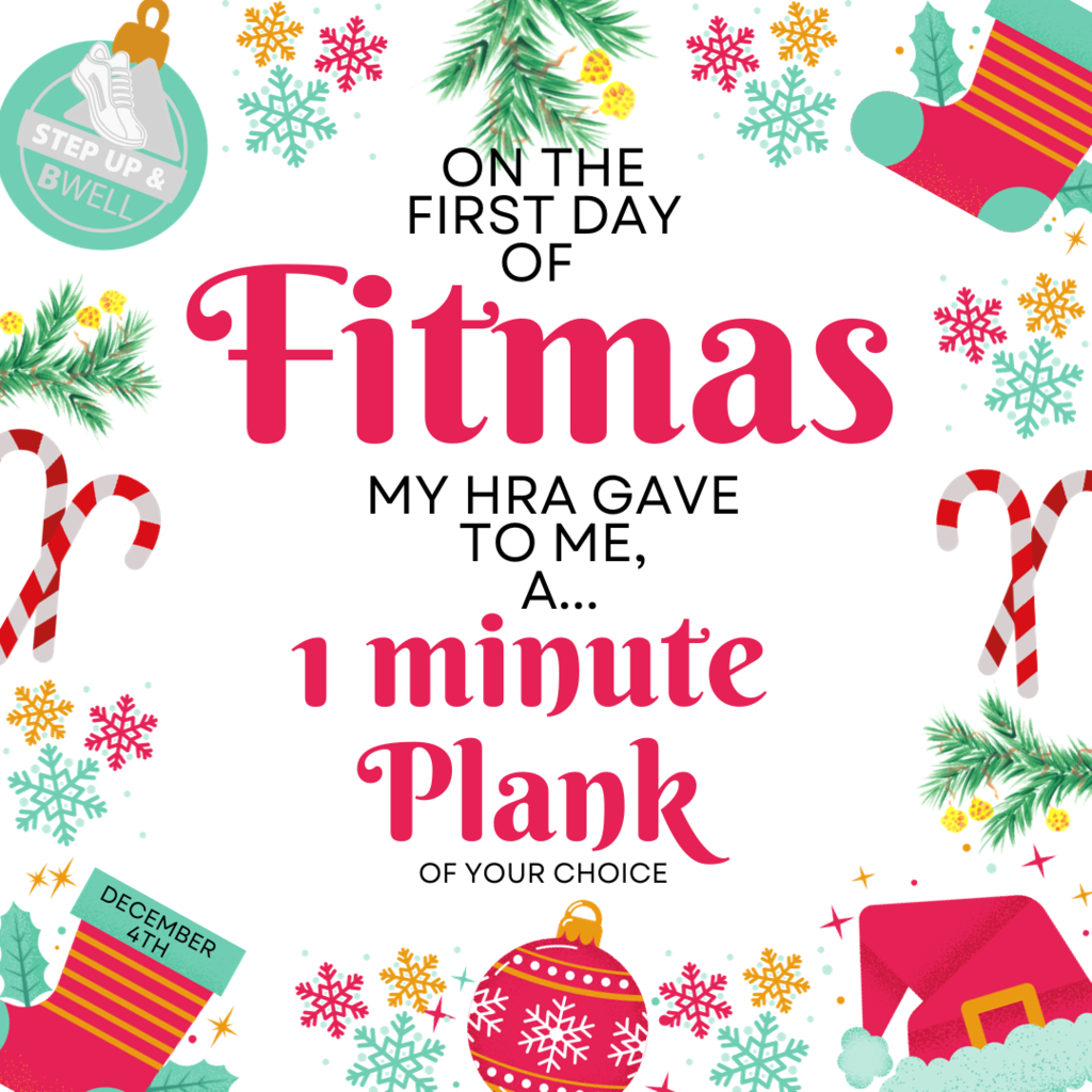 fitmas challenge day 1: 1 minute plank
