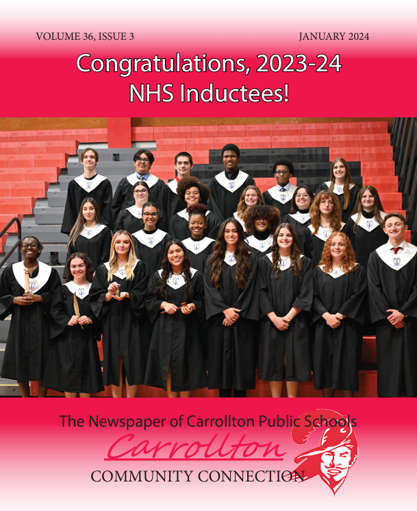 image of the Community Connection cover congratulating the 2023024 NHS Inductees