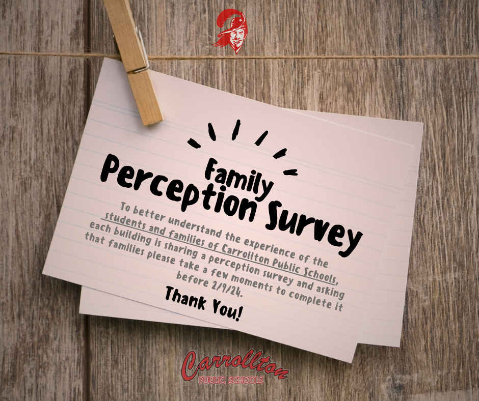 graphic with info for family perception survey