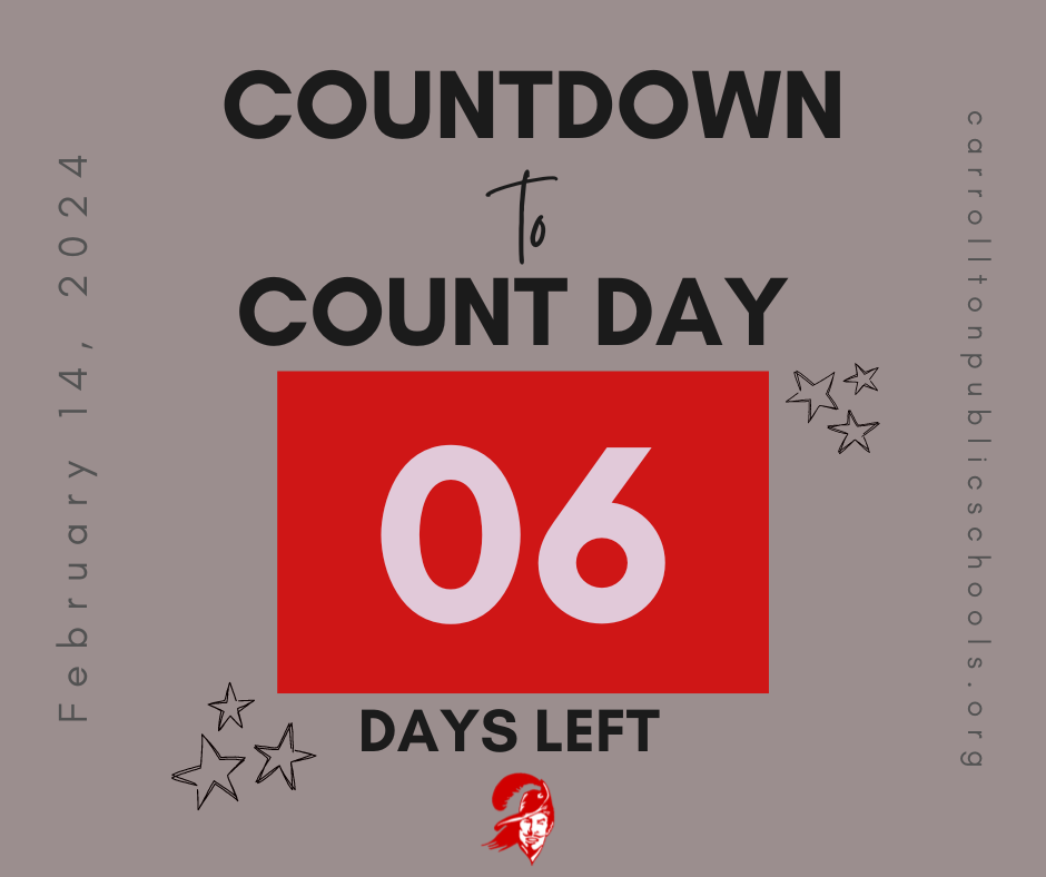 graphic that says "countdown to count day 6 days left" 