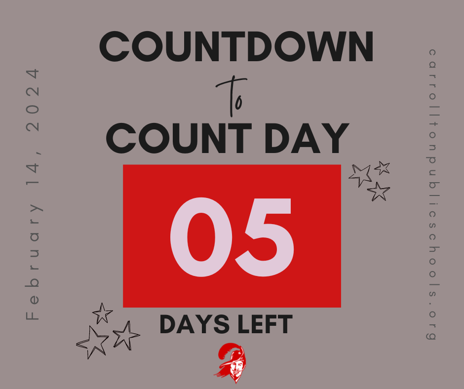 graphic that says "countdown to count day 5 days left" 