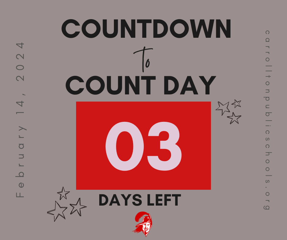 graphic that says "countdown to count day 3 days left"
