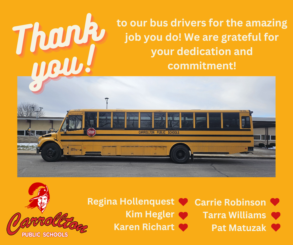 Thank you to our bus drivers graphic