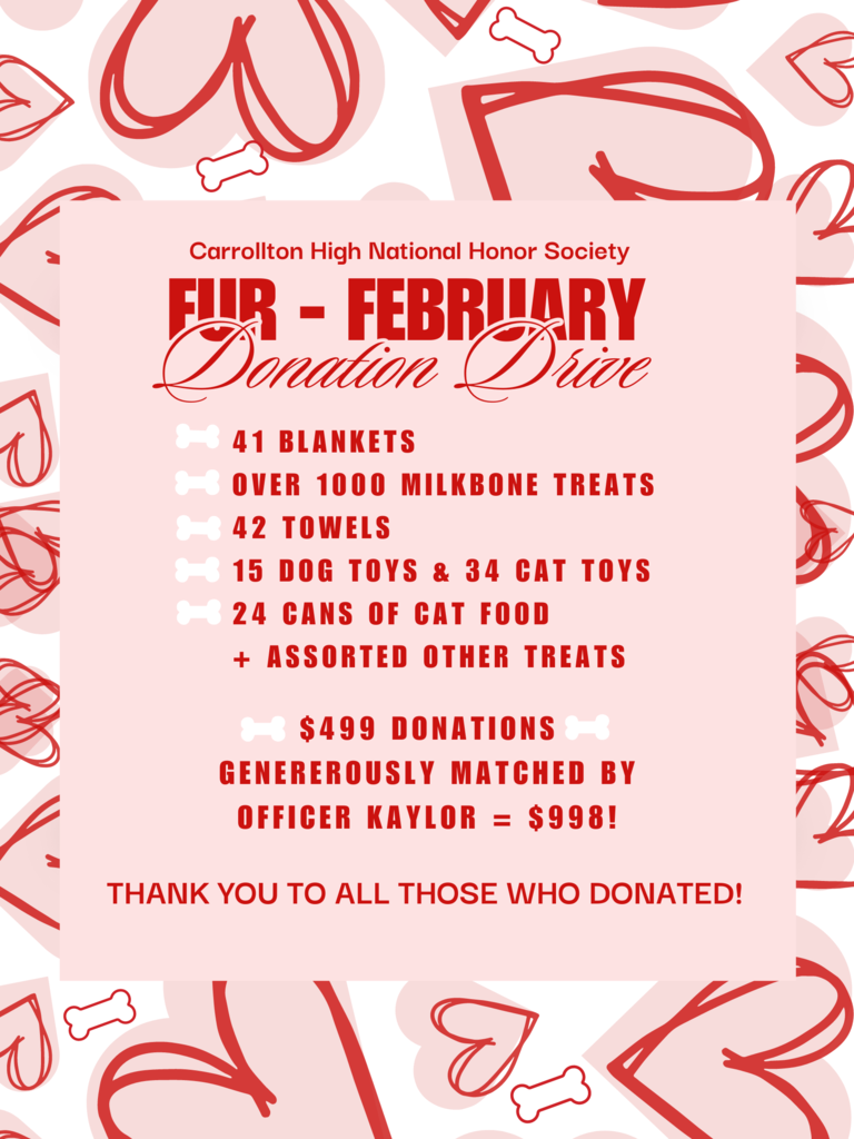 Fur Baby February donation totals graphic