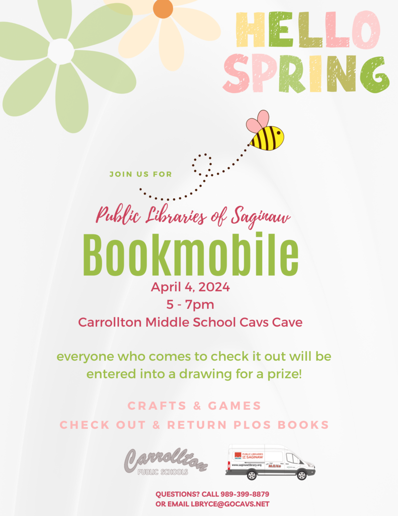 flyer for PLOS Bookmobile on April 1