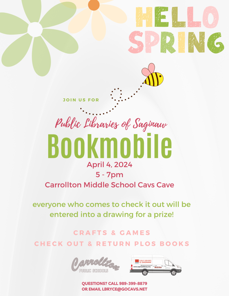 flyer for PLOS Bookmobile on April 4