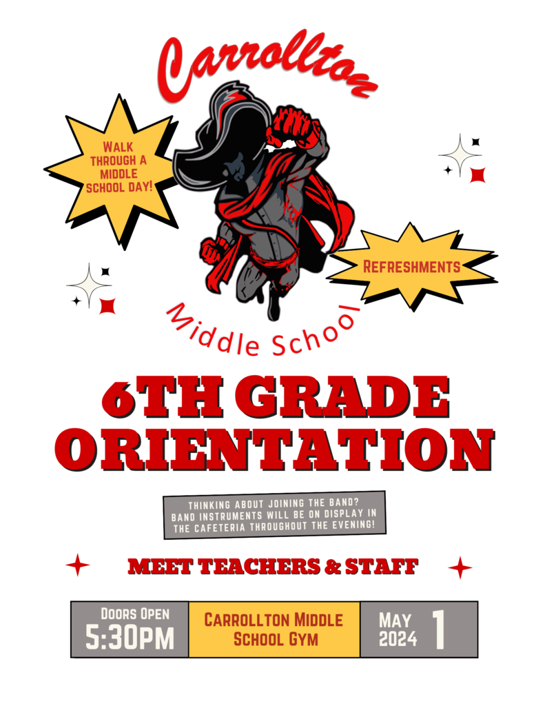 graphic that says "6th grade orientation"