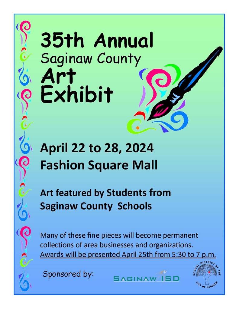 flyer that says "35th annual Saginaw county art exhibit"