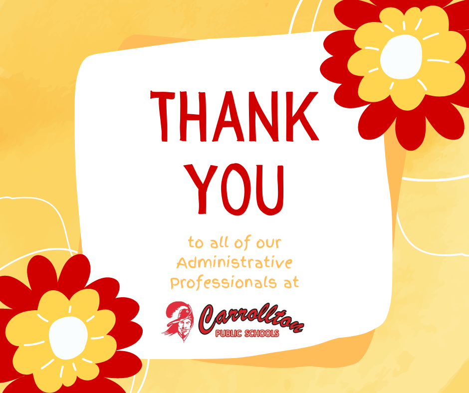 graphic that says "thank you to all of our Administrative Professionals"