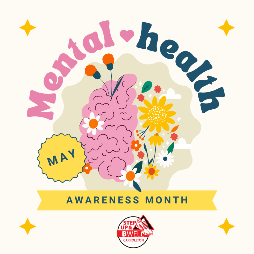 graphic that says May is Mental Health Awareness month