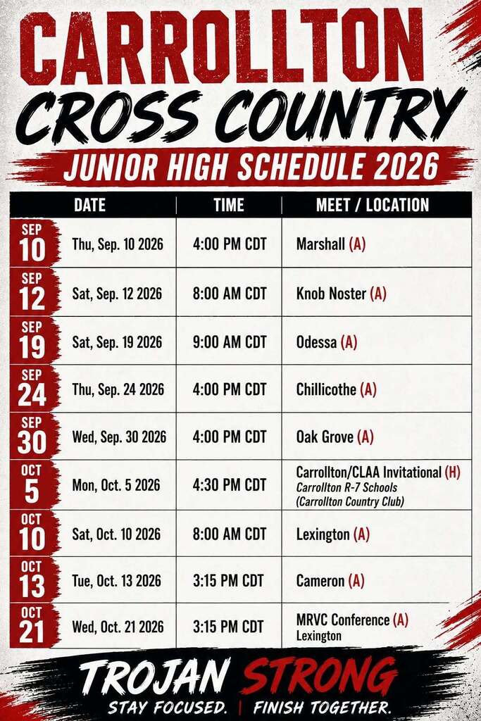 JH Cross Country Schedule