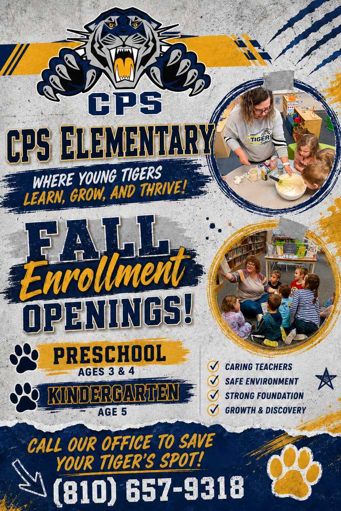 Fall Enrollment Openings for Preschool and Kindergarten! Call our office today: 810.657.9318