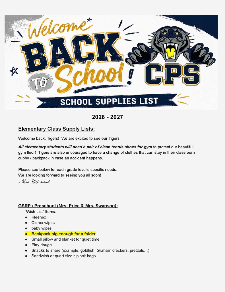 Supply List P1