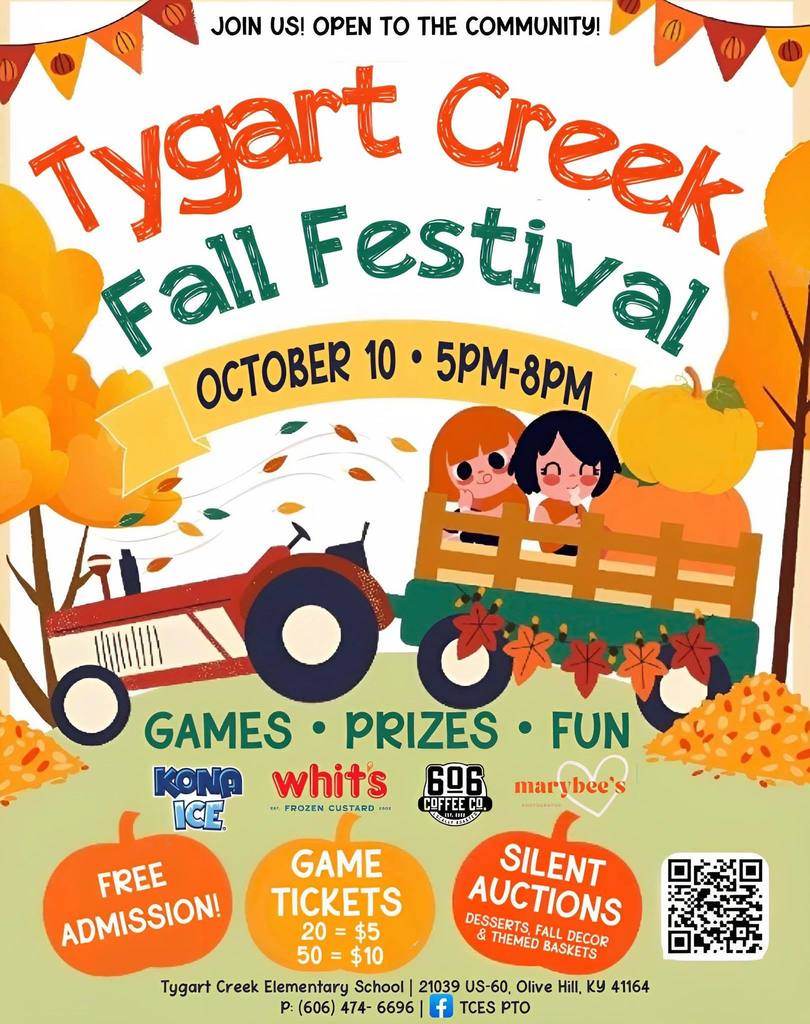 Tygart Creek Elementary Fall Festival October 10th 5:00 PM-8:00 PM