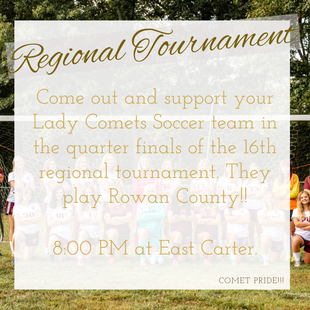 a post tellign everyone to come out to the regional soccer game