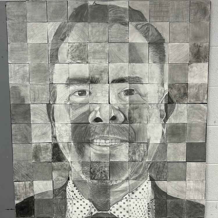 Mr. Moore as a mystery art project!