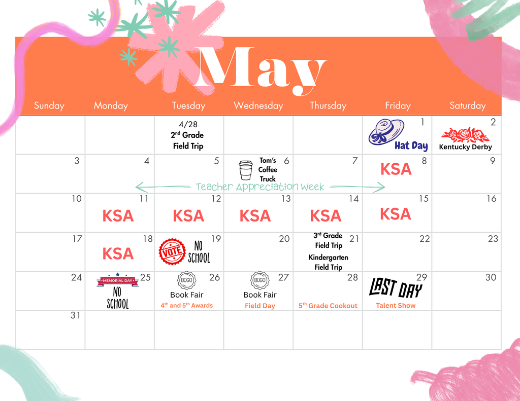 May Calendar of Events
