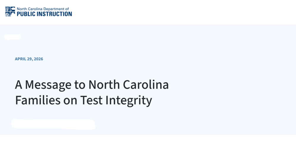 message on test integrity