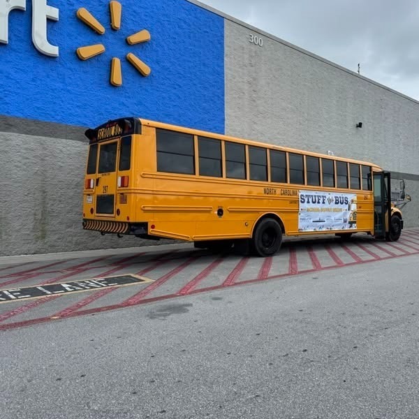 Bus in front of walmart