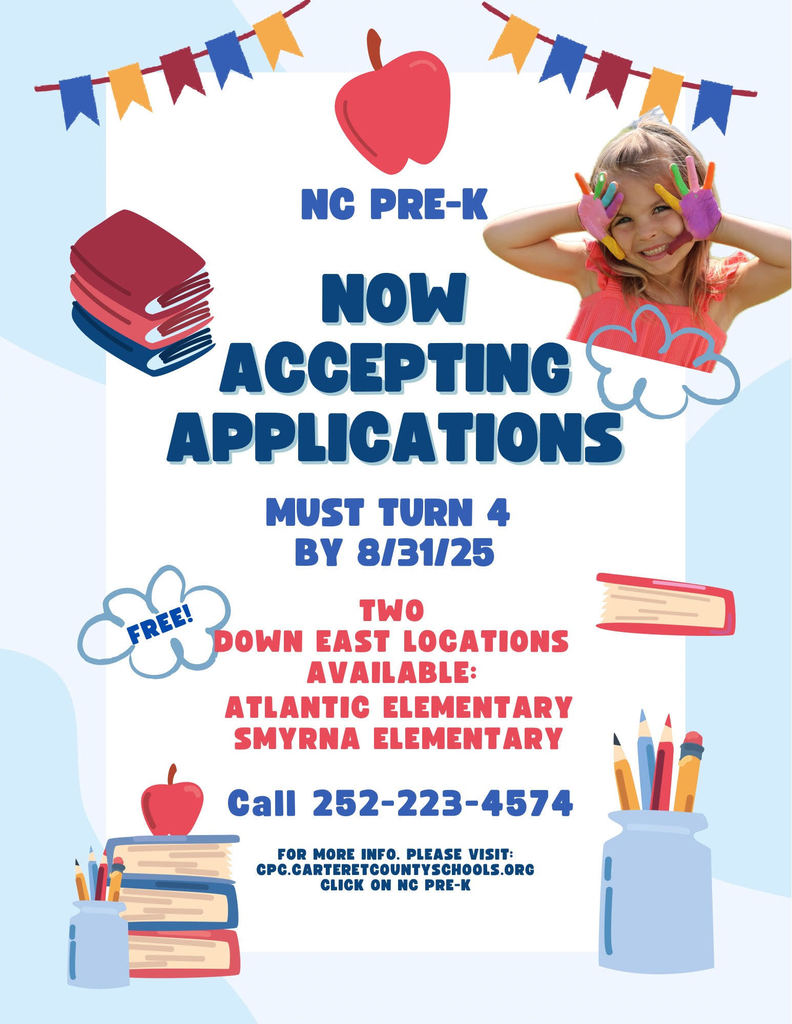 PRE K now accepting applications in down east locations
