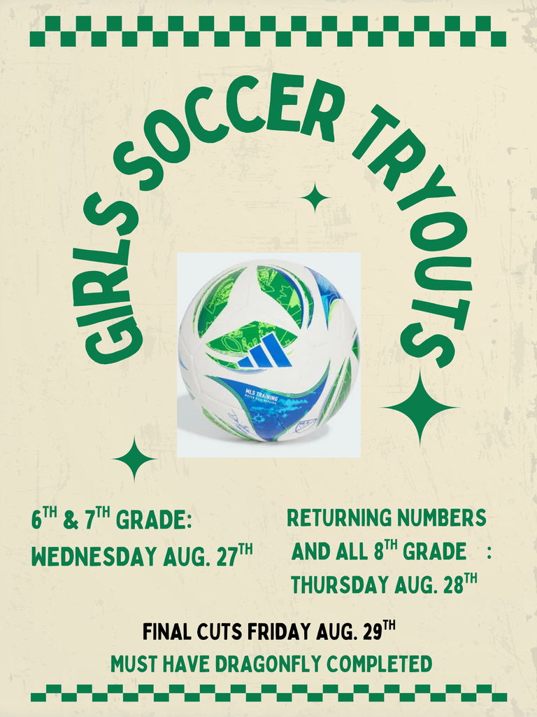 girls soccer tryouts aug 27-29