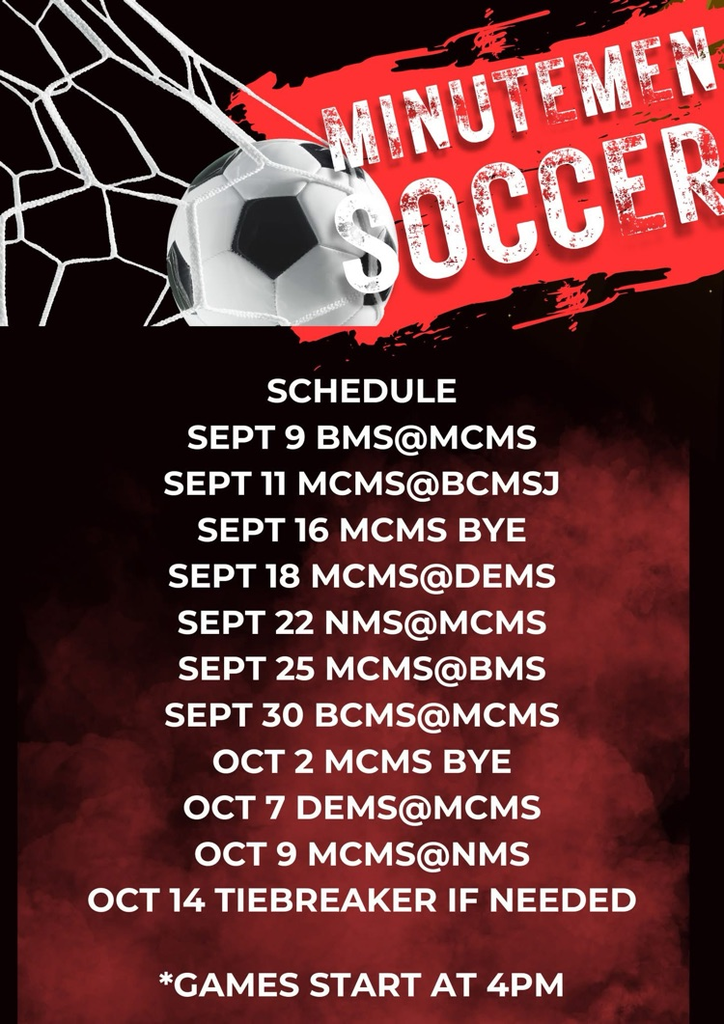 Fall soccer schedule 