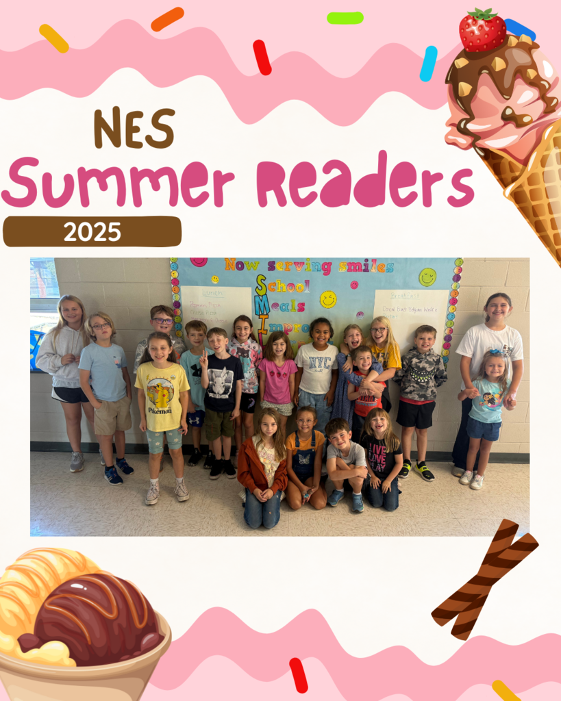 NES Summer Readers ice cream photo of students who completed summer reading challenge