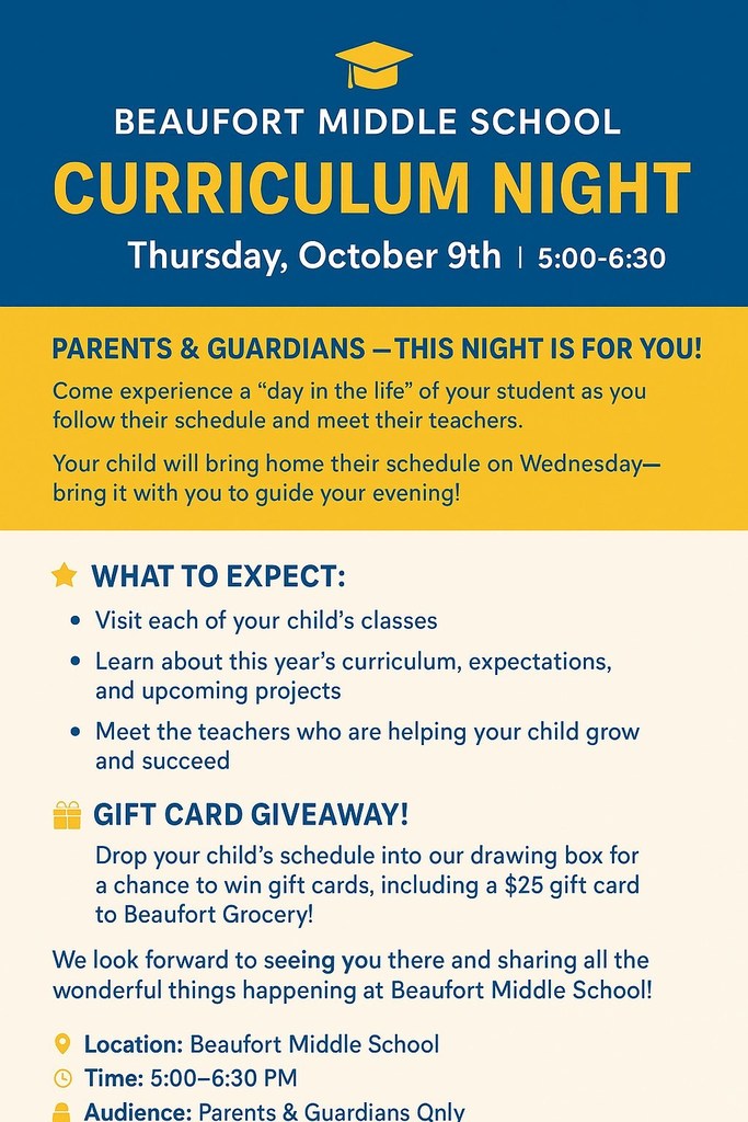 Curriculum Night Thursday, October 9th 5-6:30