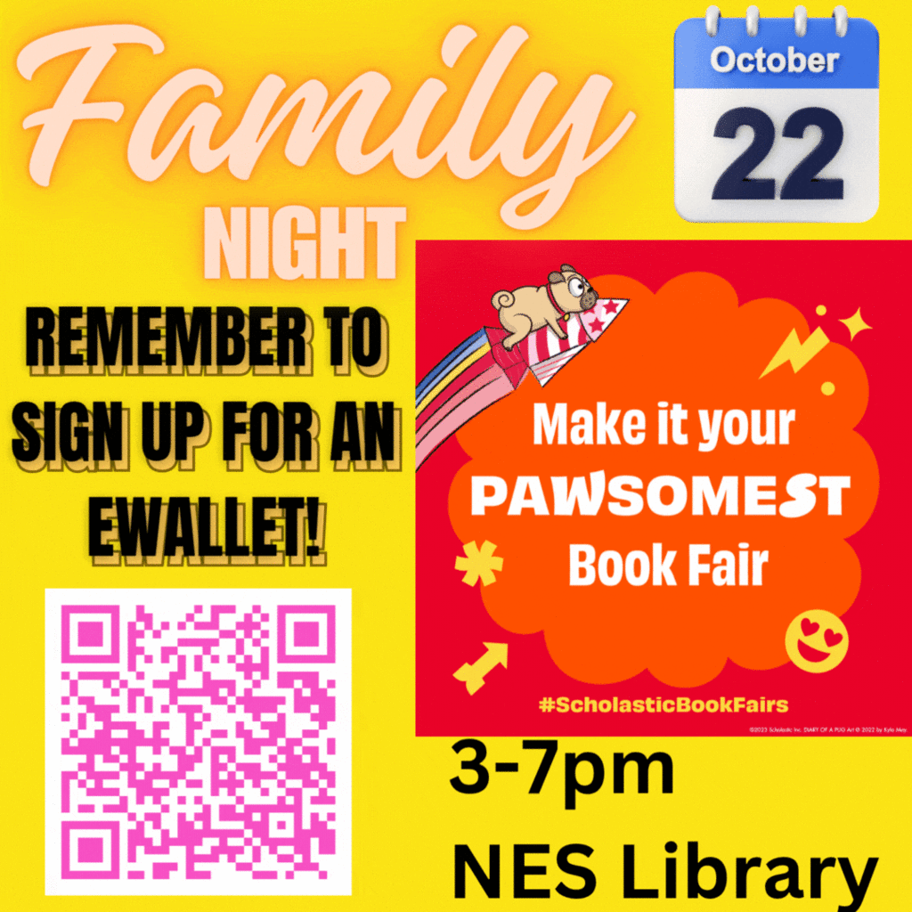 family night reminder for scholastic book fair