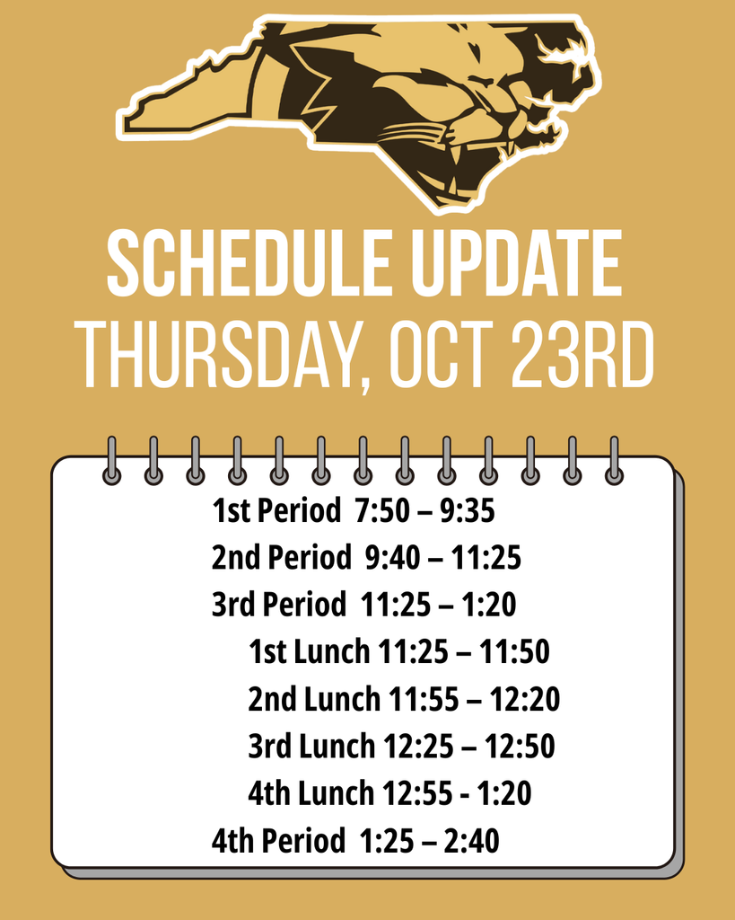 Schedule Update for Thursday