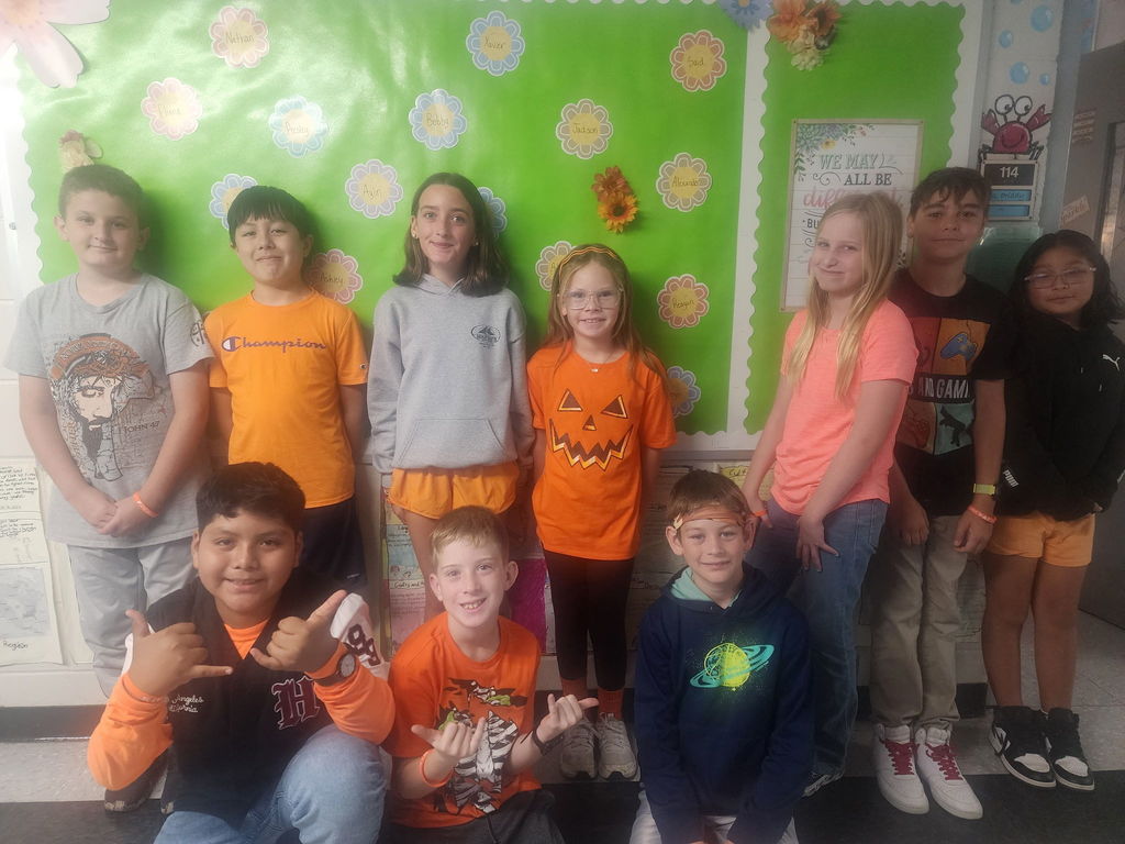 Picture of MCES students wearing orange