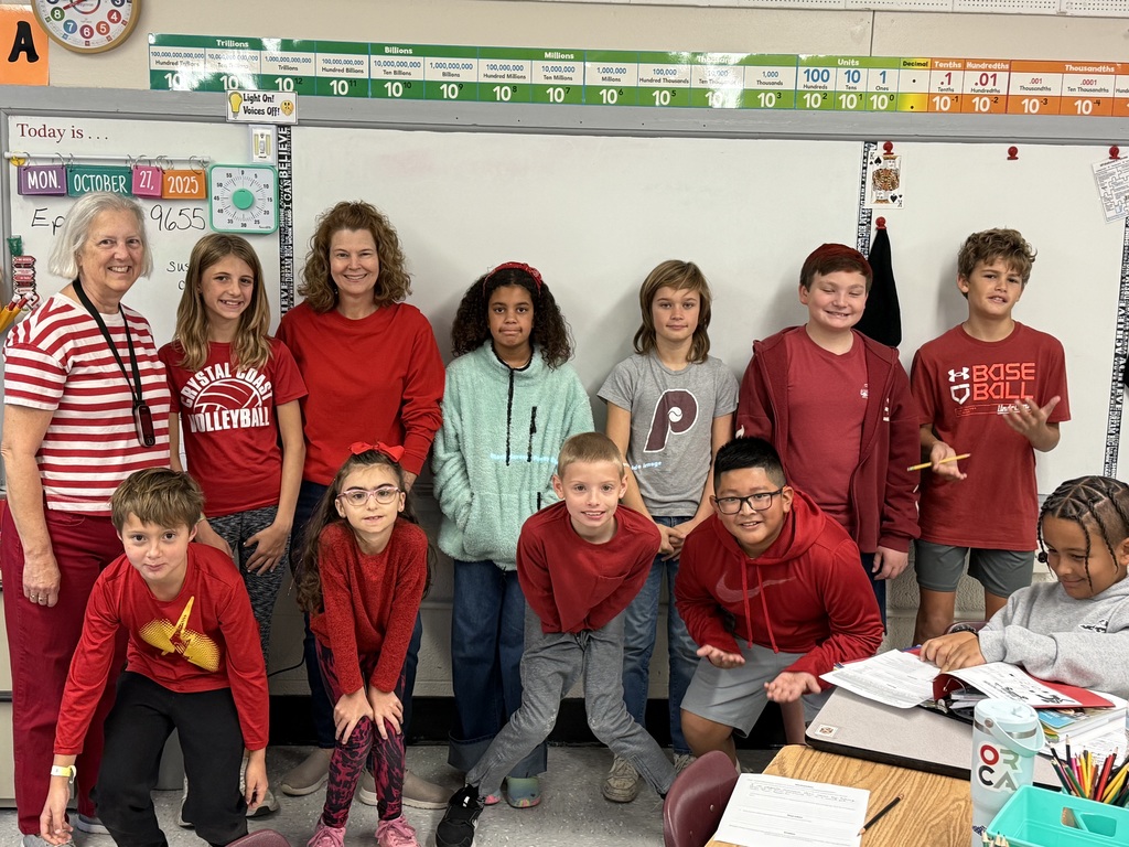 MCES students wearing red
