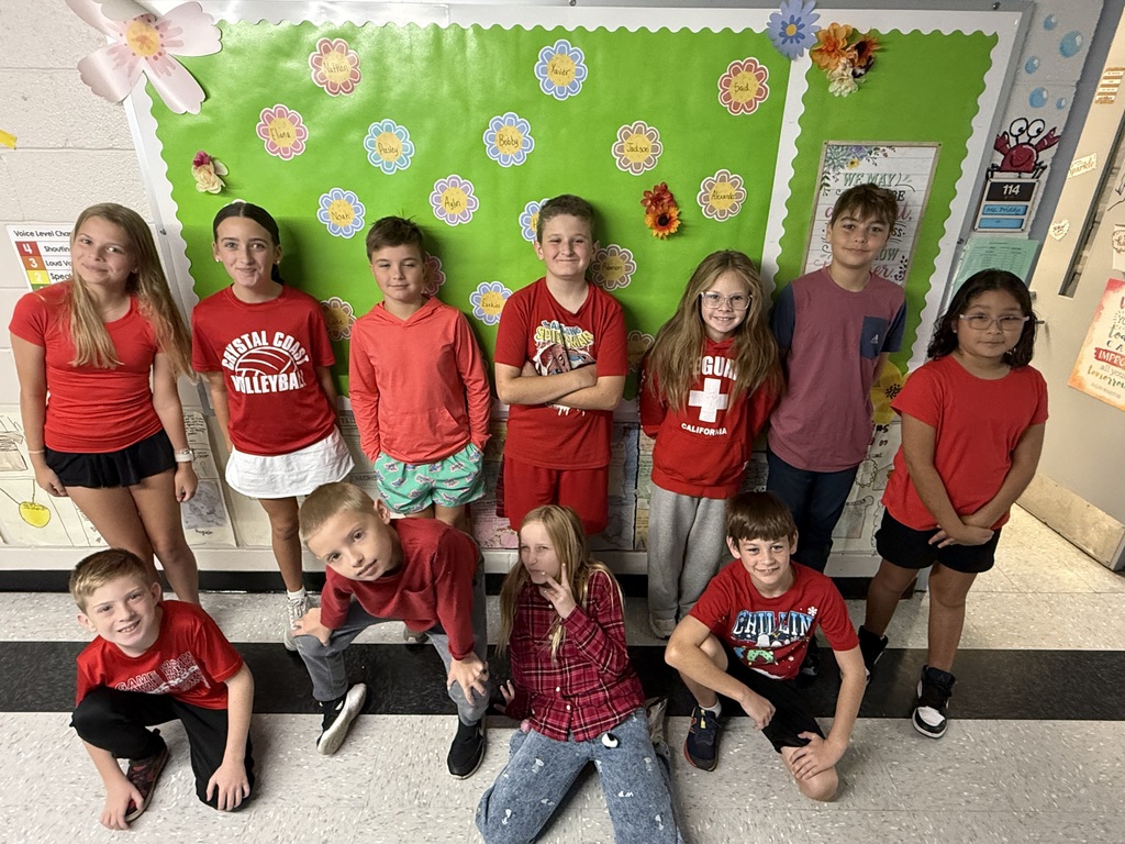 MCES students wearing red