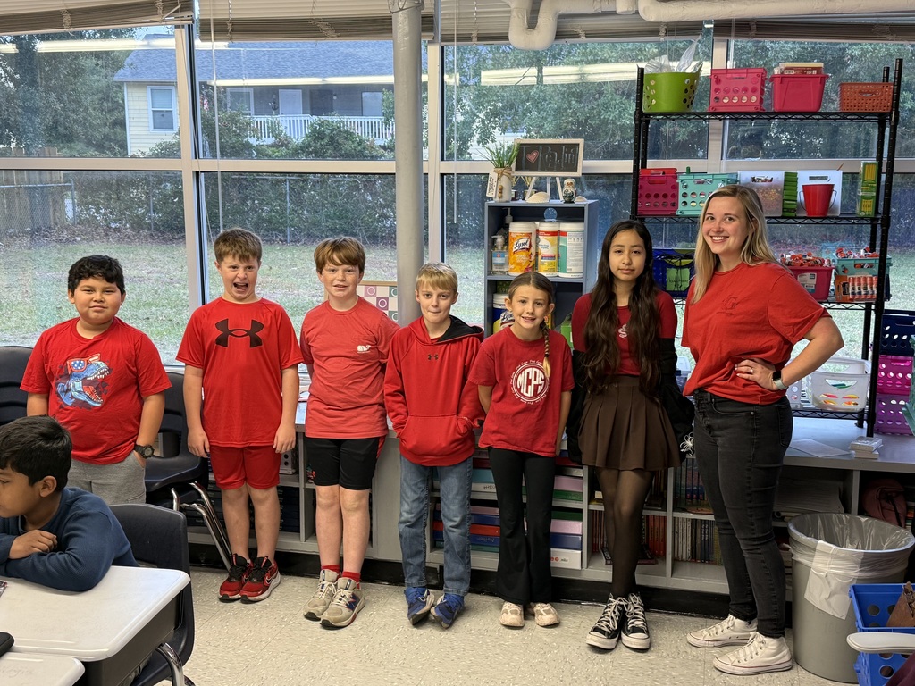 MCES students wearing red
