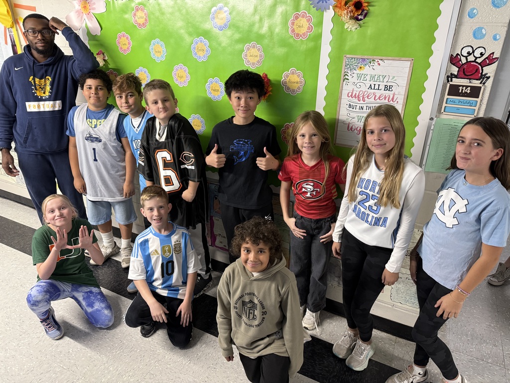 Photographs of students and teachers at MCES wearing sports attire for Red Ribbon Week's Sports Day.