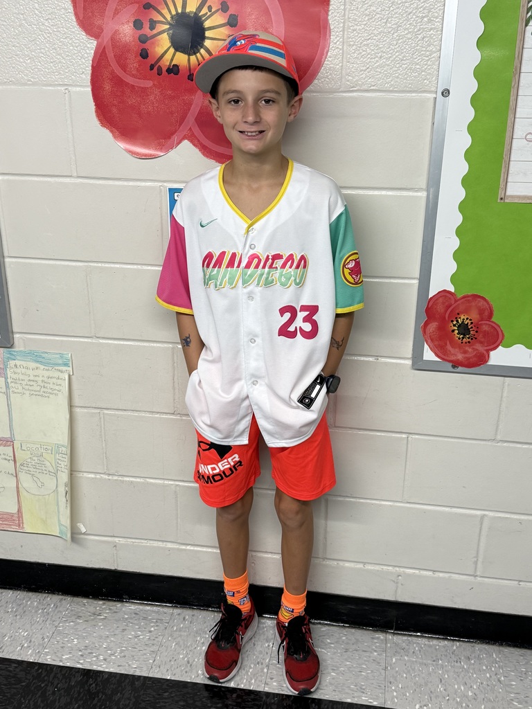 Pictures of MCES students and staff wearing neon clothing for Red Ribbon Week's Spirit Day