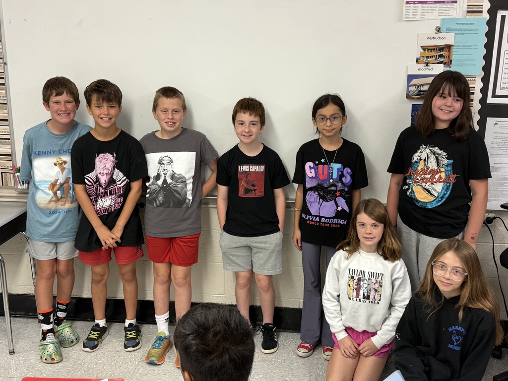 Photos of students and staff of MCES dressed in music attire supporting their favorite bands and musicians for Red Ribbon Week's Music Day