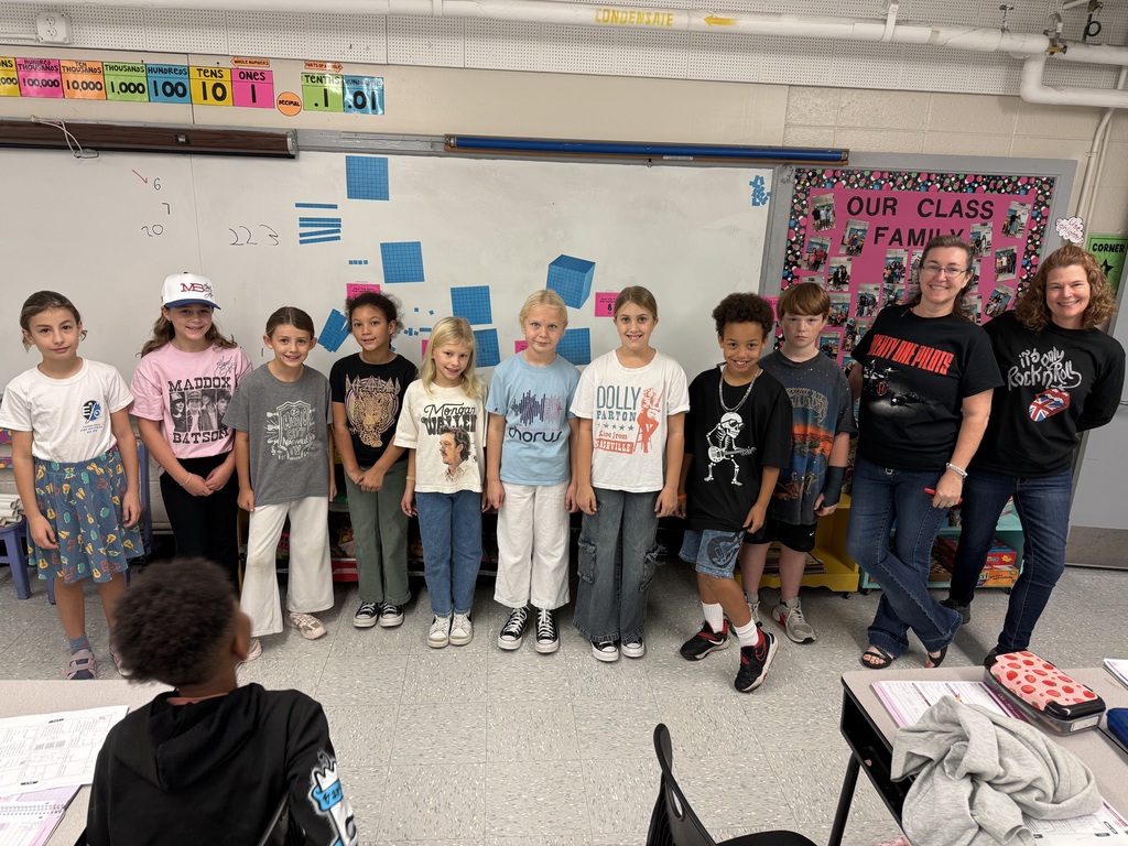 Photos of students and staff of MCES dressed in music attire supporting their favorite bands and musicians for Red Ribbon Week's Music Day
