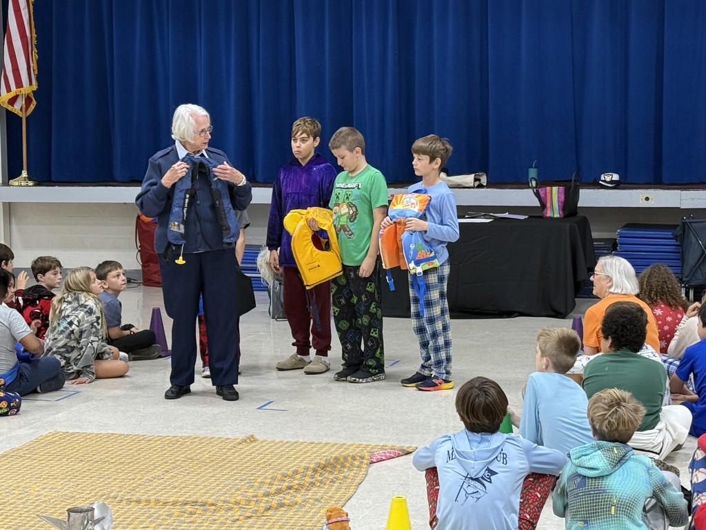 MCES students participate in the US Coast Guard Auxiliary presentation on Boat and Water Safety