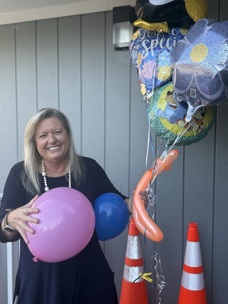 Kimberly with balloons