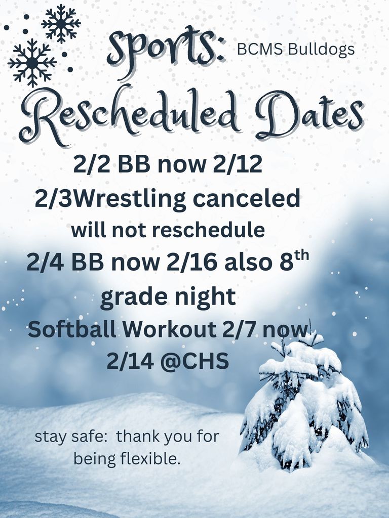 rescheduled sports events