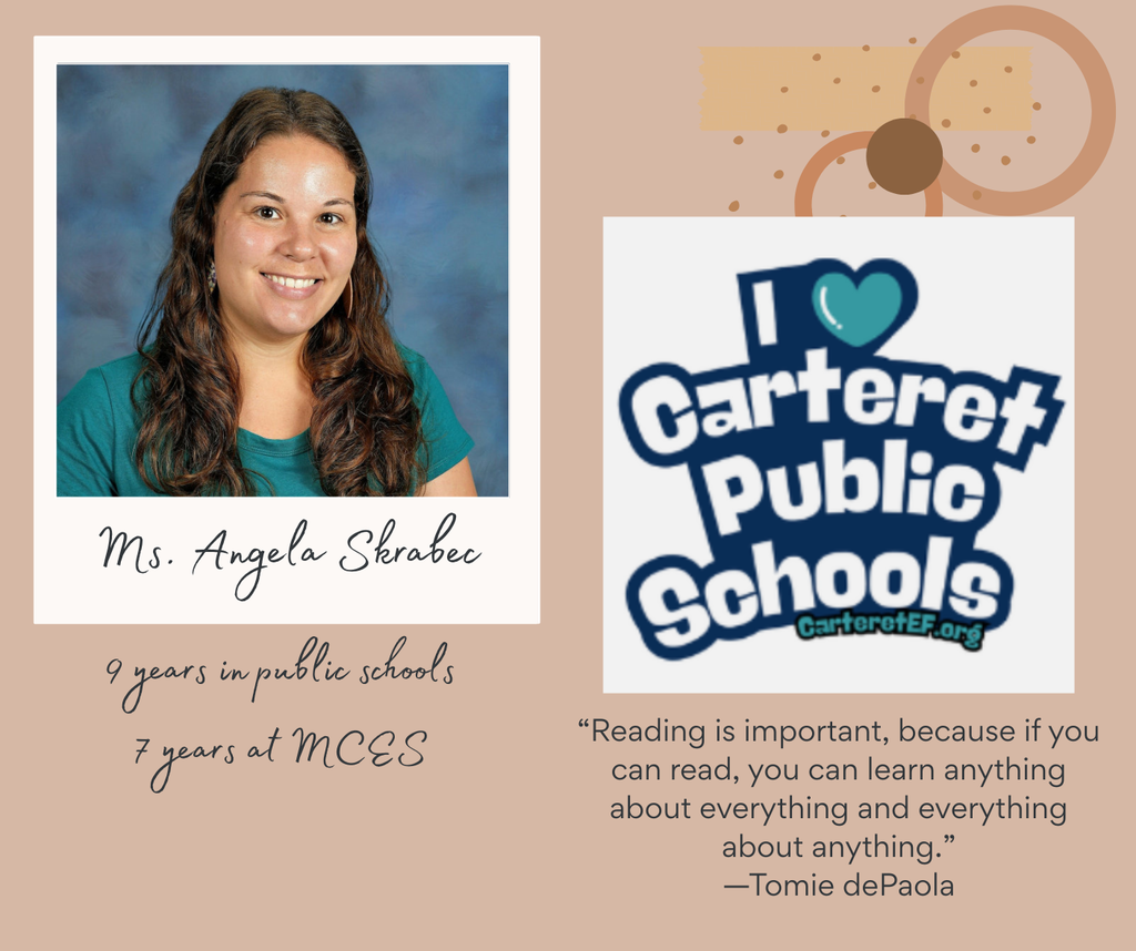 Infographic celebrating Ms. Angela Skrabec and her 9 years in public education!