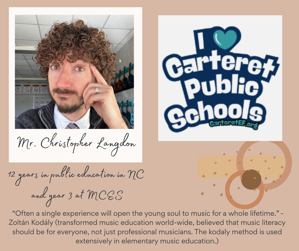 Infographic celebrating Mr. Christopher Langdon and his 12 years in public education!